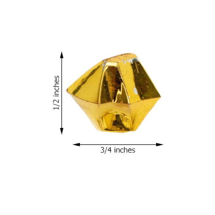Gold geometric decorative accent, 0.5 inches tall and 0.75 inches wide.
