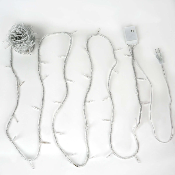 LED string lights on a plain background