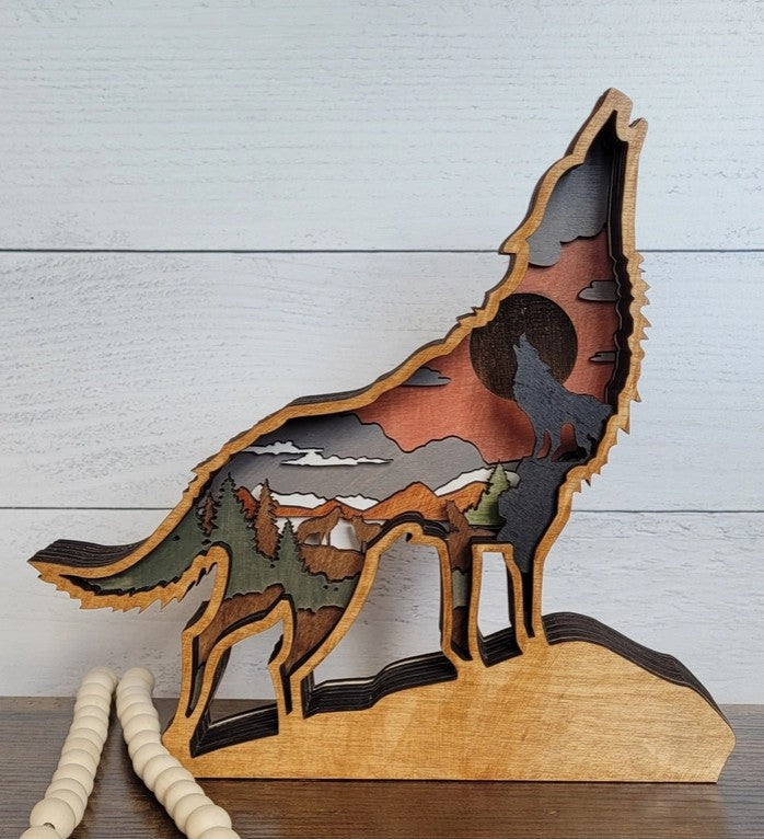 3D Wood Wolf