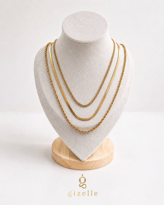 3pc Necklace Gold (Gizelle)