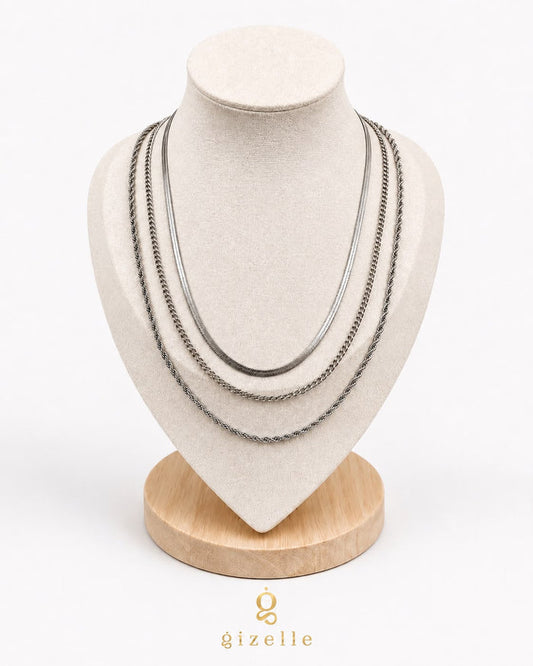 3pc Necklace Silver (Gizelle)