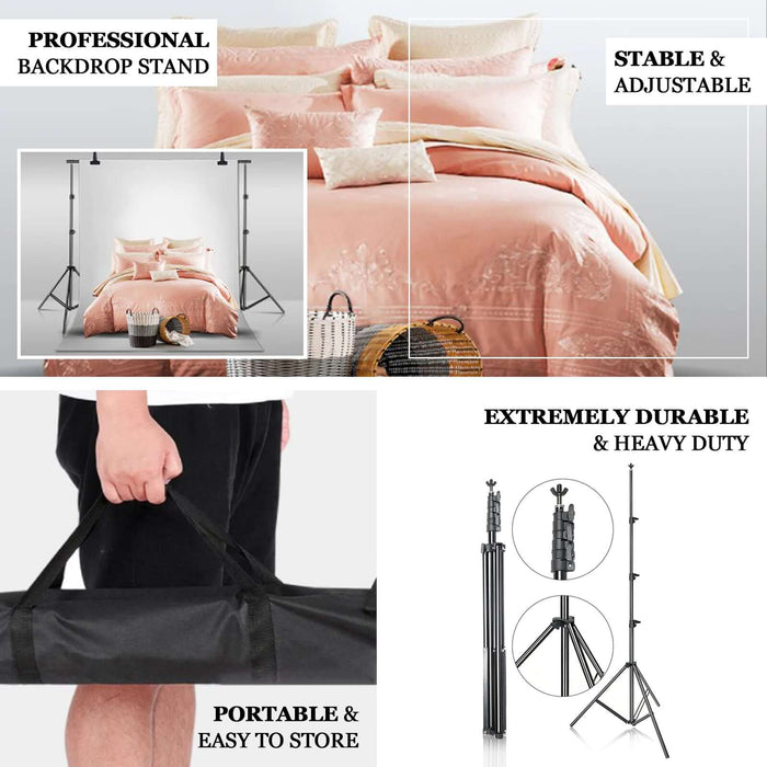 Professional backdrop stand, stable and adjustable for photography setups.