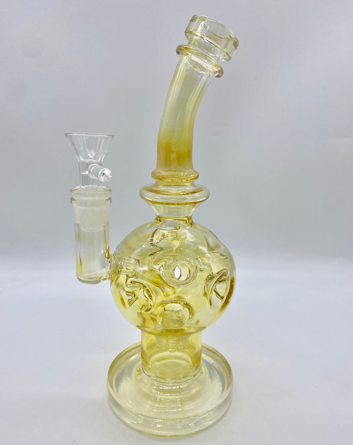 9" Gold Fumed Faberge Egg Water Pipe