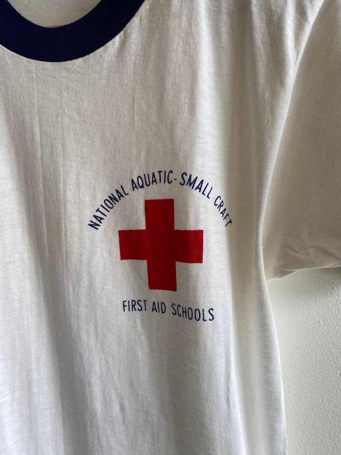 Vintage 1970’s Deadstock Champion National Aquatic Ringer T-Shirt