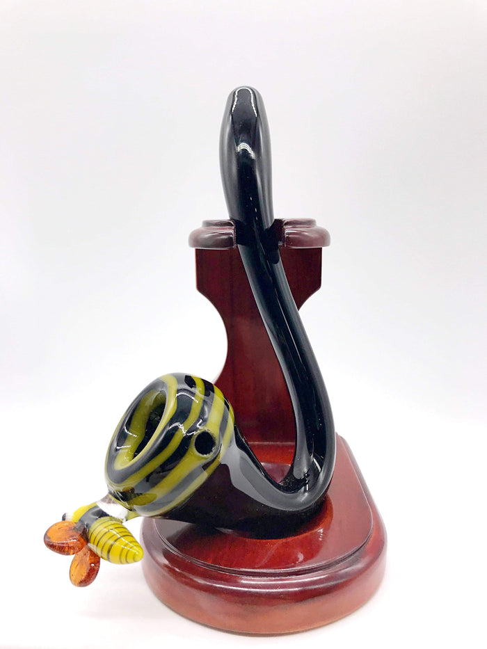 Smoke Station Hand Pipe Black & Yellow AMG American Honeybee Sherlock Hand Pipe