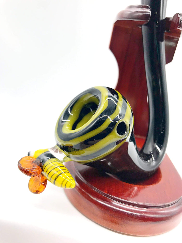 Smoke Station Hand Pipe Black & Yellow AMG American Honeybee Sherlock Hand Pipe