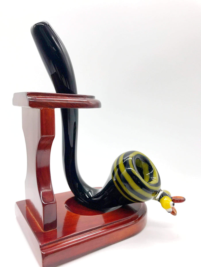 Smoke Station Hand Pipe Black & Yellow AMG American Honeybee Sherlock Hand Pipe