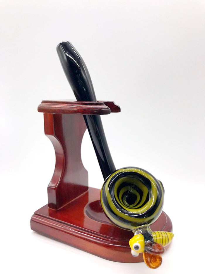 Smoke Station Hand Pipe Black & Yellow AMG American Honeybee Sherlock Hand Pipe