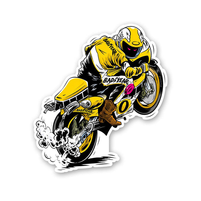 Biker Yellow Sticker - Stickers | STICK IT UP
