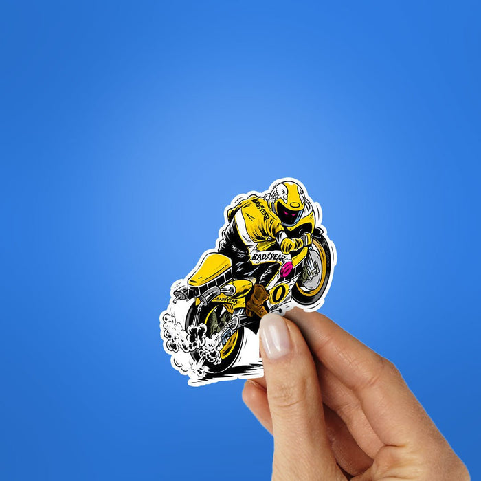 Biker Yellow Sticker - Stickers | STICK IT UP
