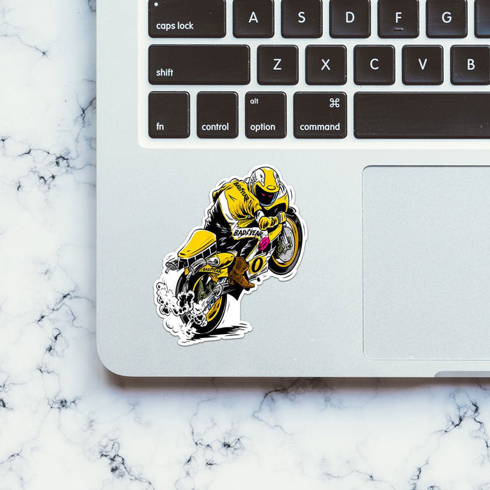 Biker Yellow Sticker - Stickers | STICK IT UP