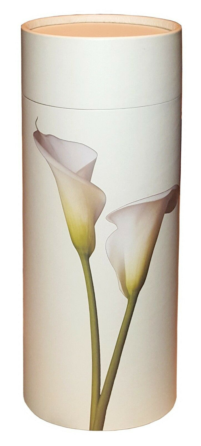 Biodegradable Adult Lily Scattering Tube Funeral Cremation Urn - 200 cubic inches