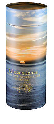 Biodegradable Adult Ocean Sunset Scattering Tube Cremation Urn - 200 cubic inches