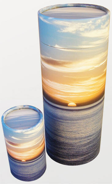 Biodegradable Adult Ocean Sunset Scattering Tube Cremation Urn - 200 cubic inches