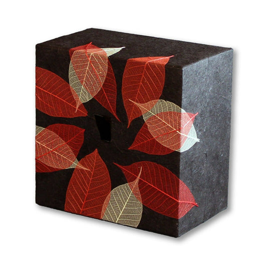 Biodegradable, Eco-Friendly Adult Embrace Autumn Leaves Funeral Box Cremation Urn, 230 Cubic Inches