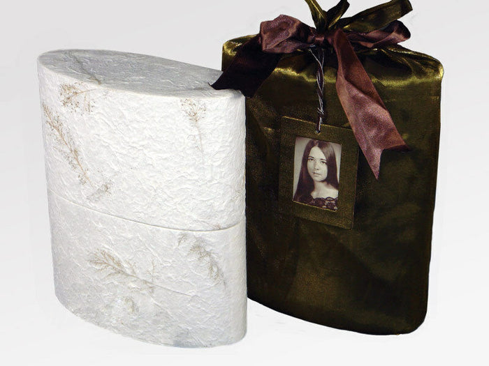 Biodegradable, Eco-Friendly Adult Reflect Earthurn Blue Silk Funeral Cremation Urn, 210 Cubic Inches