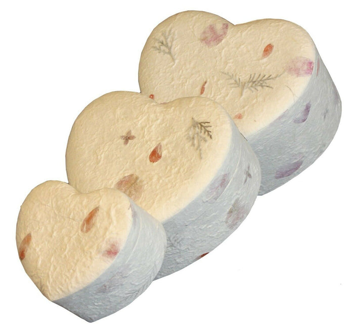Biodegradable, Eco-Friendly Floral Keepsake Heart Cremation Urn, 30 Cubic Inches