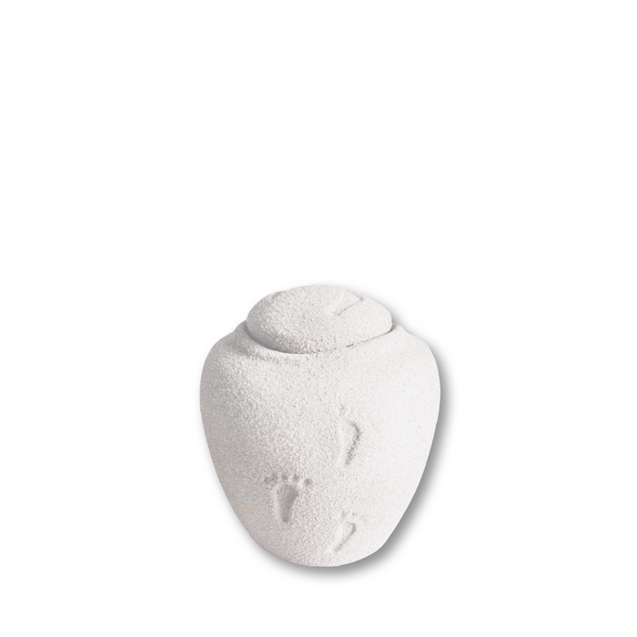 Biodegradable, Oceane White Mini Sand and Gelatin Funeral Cremation Urn