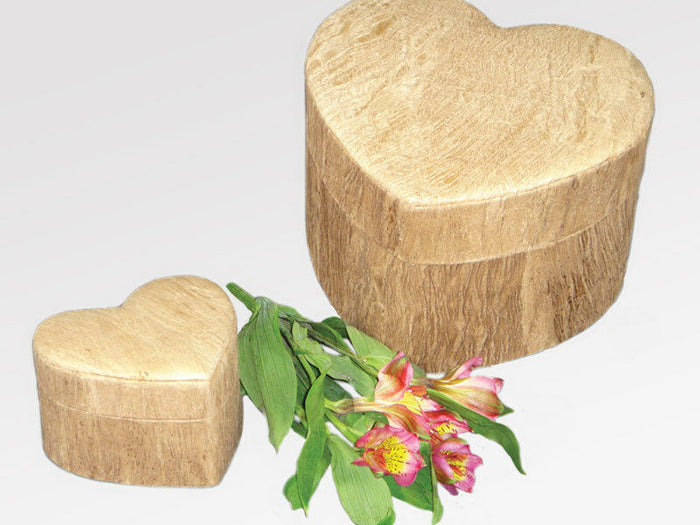 Biodegradable,Wood-Grain Adult/Large Heart Funeral Cremation Urn, 200 Cubic Inch