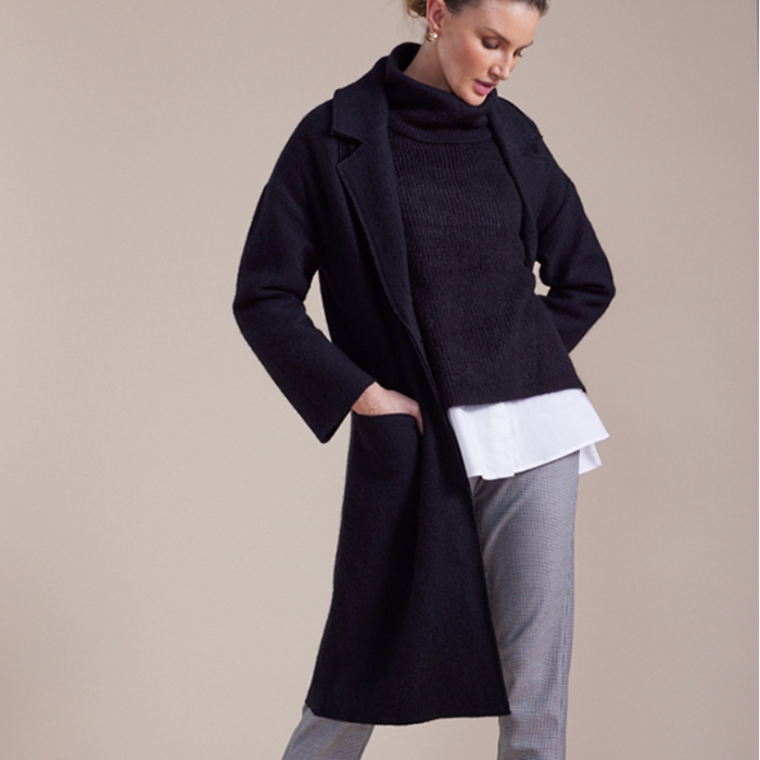 Black Wool Coat (Sirocco)