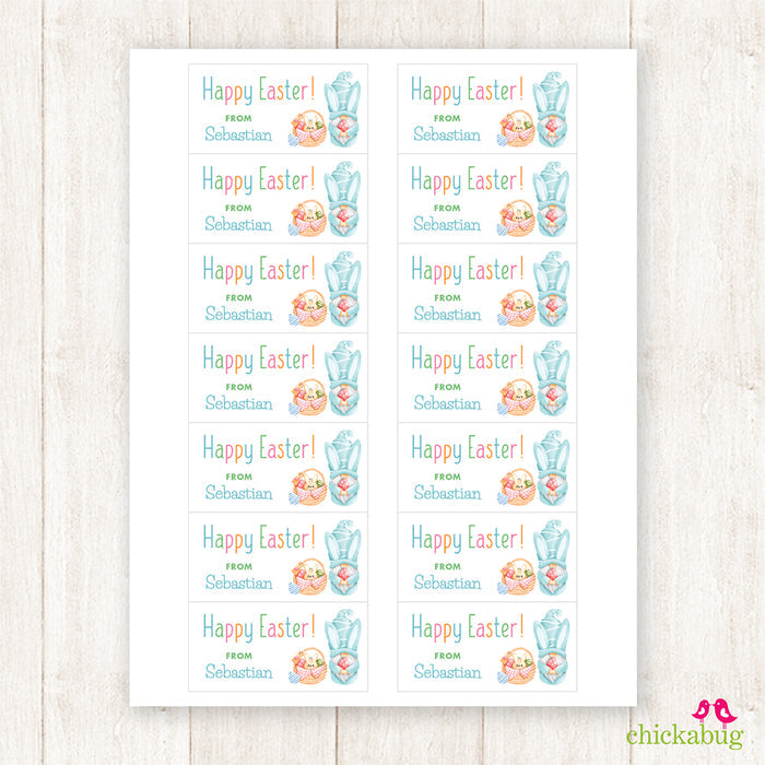 Blue Gnome Easter Gift Labels