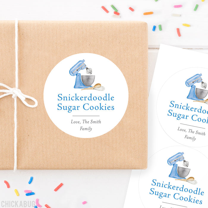 Blue Mixer Food & Baking Gift Labels
