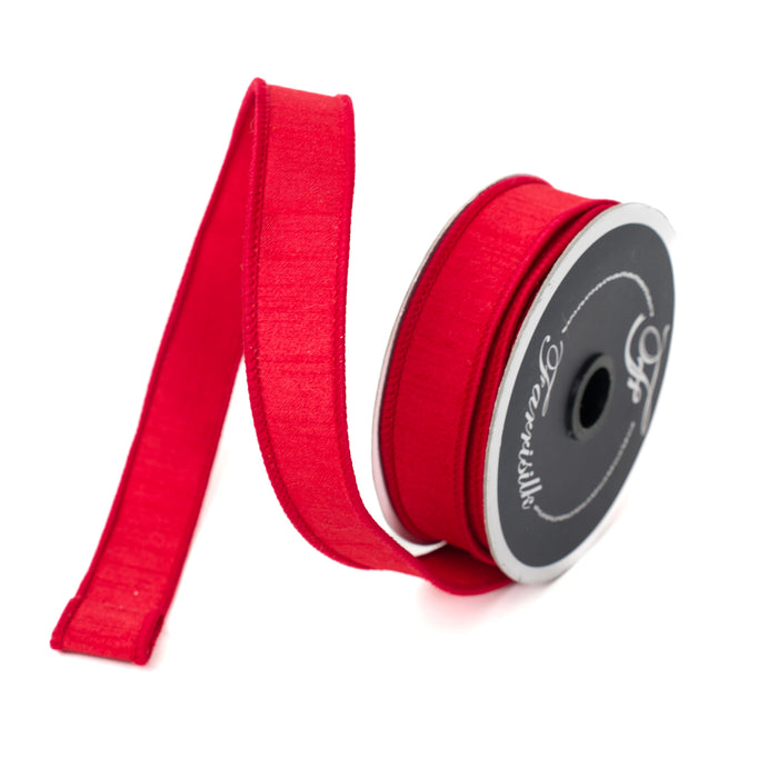 Bold Red Dupion Ribbon, 1" X 10YD