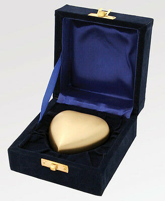 Bronze Finished Permanent Brass Heart Shaped Keepsake Funeral Cremation Urn