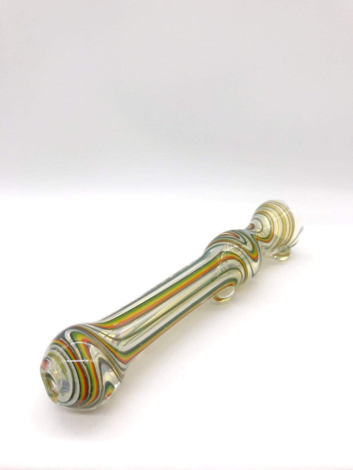 Smoke Station Hand Pipe Candy Cane Candy Cane Chillum with glass dew drops