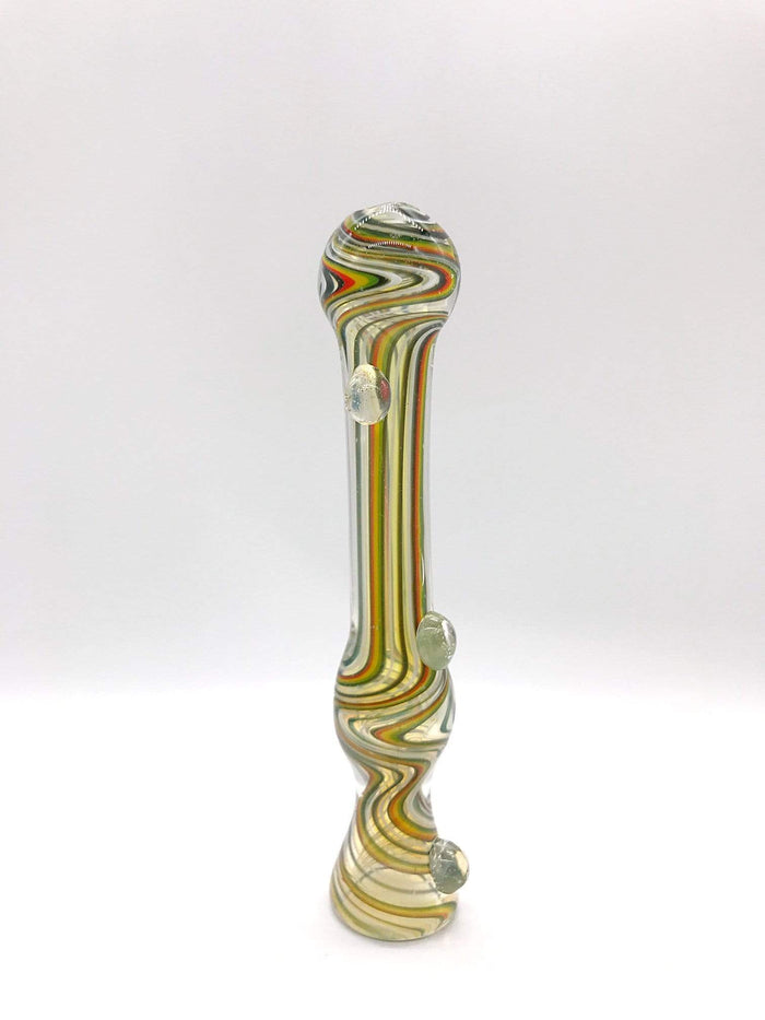 Smoke Station Hand Pipe Candy Cane Candy Cane Chillum with glass dew drops