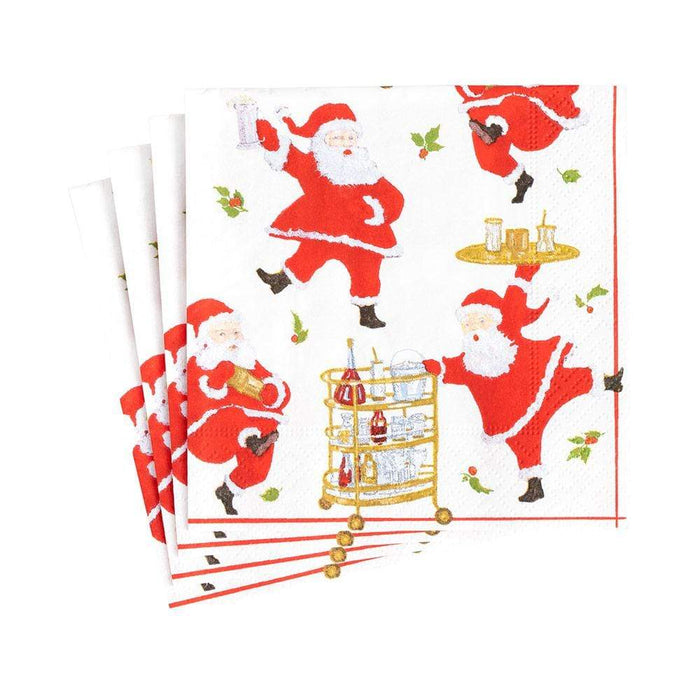 Caspari - Cocktails with Santas Paper Cocktail Napkins - Findlay Rowe Designs