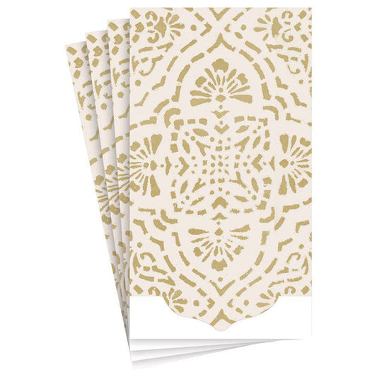 Caspari - Die-Cut Guest Towel Napkins - Ivory & Gold - Findlay Rowe Designs