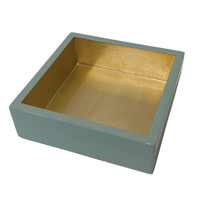 Caspari - Napkin Holder - Cocktail - Celadon With Gold Lacquer - Findlay Rowe Designs