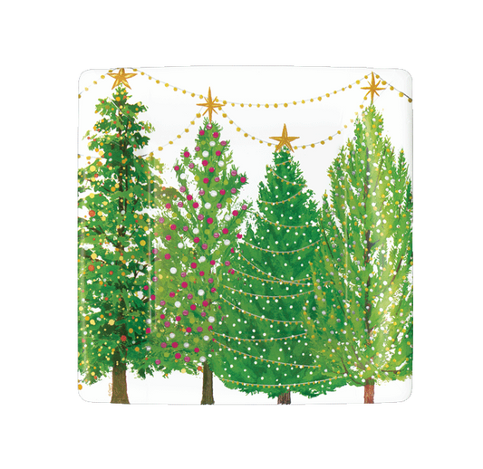 Caspari - Salad Dessert Plate - Christmas Tree Lights - Findlay Rowe Designs