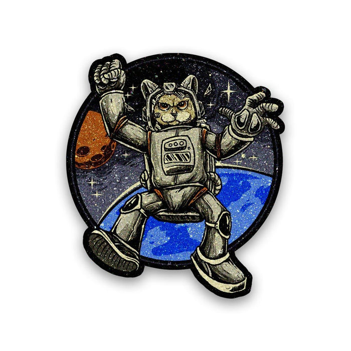Cat Astronaut Glitter Sticker - Glitter Stickers | STICK IT UP