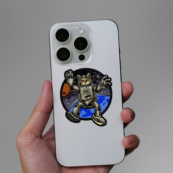 Cat Astronaut Glitter Sticker - Glitter Stickers | STICK IT UP
