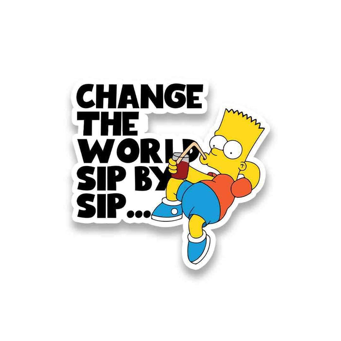 Change The World Sip By Sip Sticker - Stickers | STICK IT UP