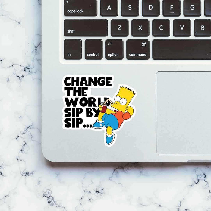 Change The World Sip By Sip Sticker - Stickers | STICK IT UP
