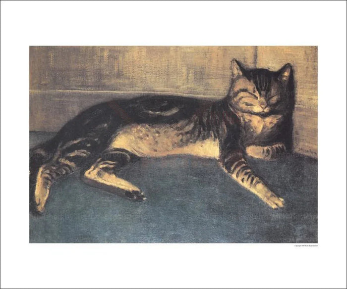 Chat Couche, Theophile Alexander Steinlen - VINTAGEARTREPRINTS.COM