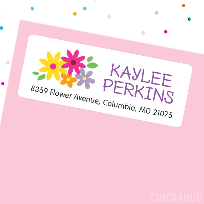 Colorful Flower Address Labels