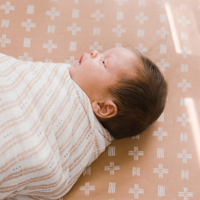 Copper Dash Cotton Crib Sheet