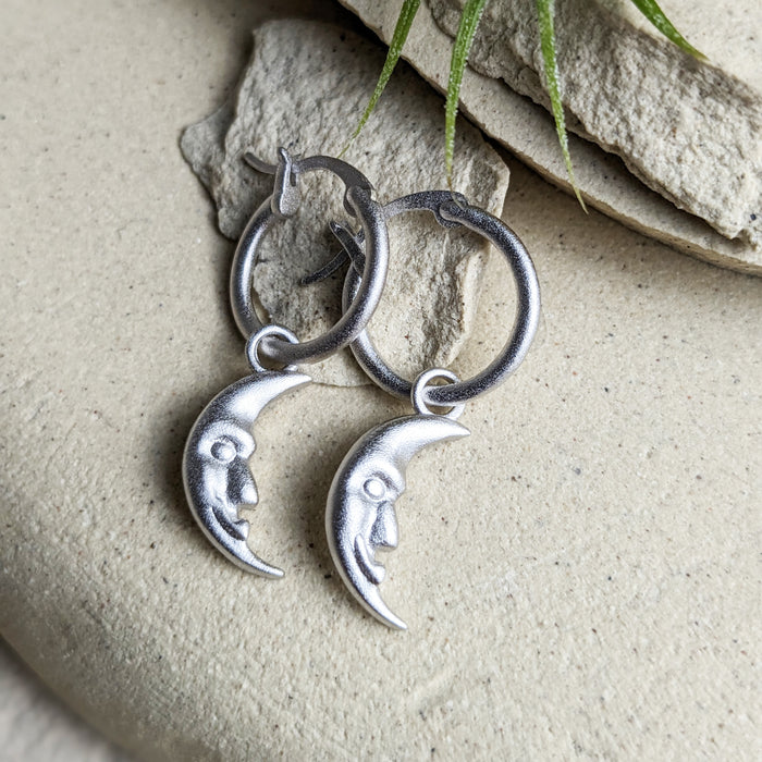 Crescent Moon Hoop Earrings by La Lovely - La Lovely Vintage