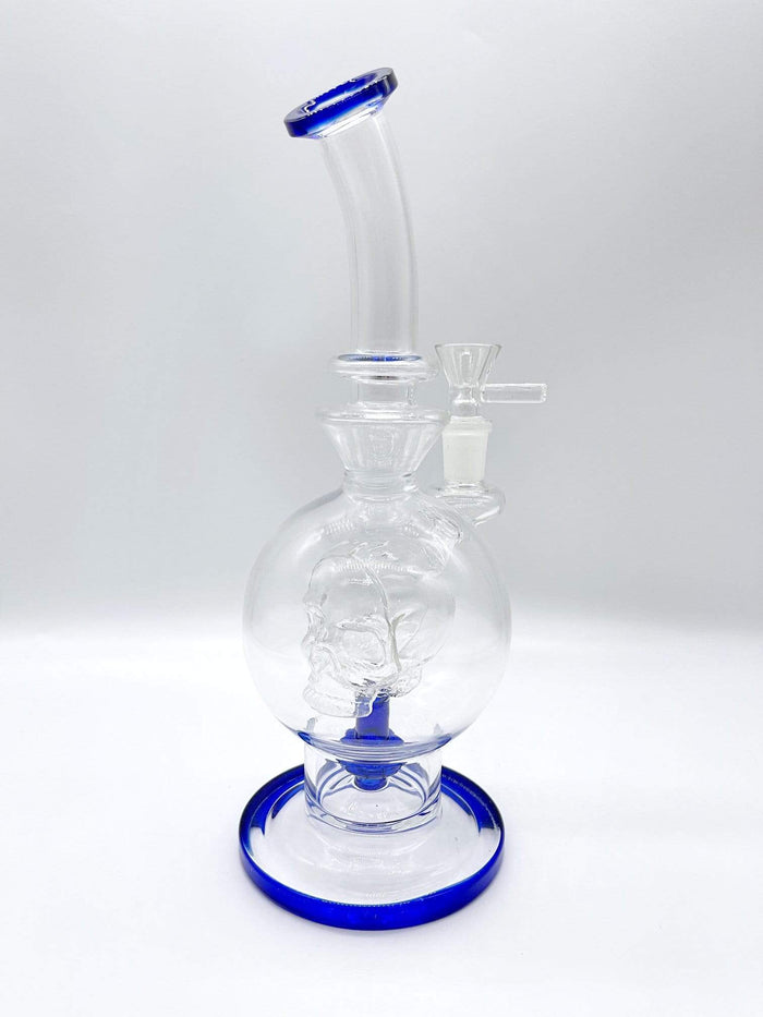 Smoke Station Water Pipe Blue Crystal Skull Water Pipe