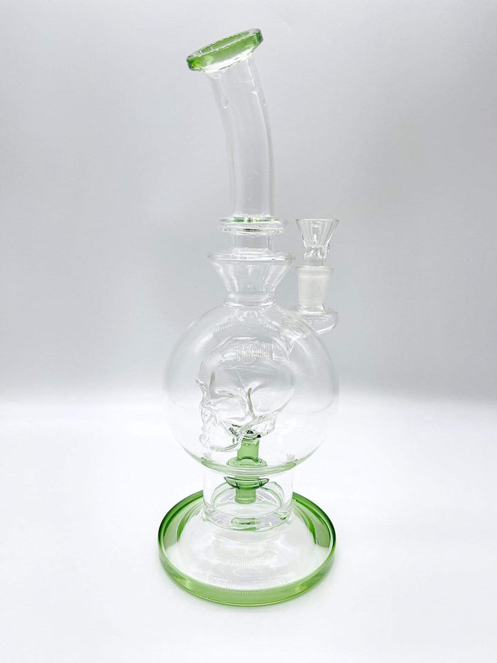Smoke Station Water Pipe Green Crystal Skull Water Pipe