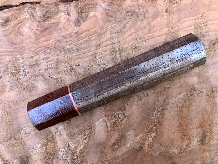 Custom Japanese Knife Handle - Curly walnut and Katalox