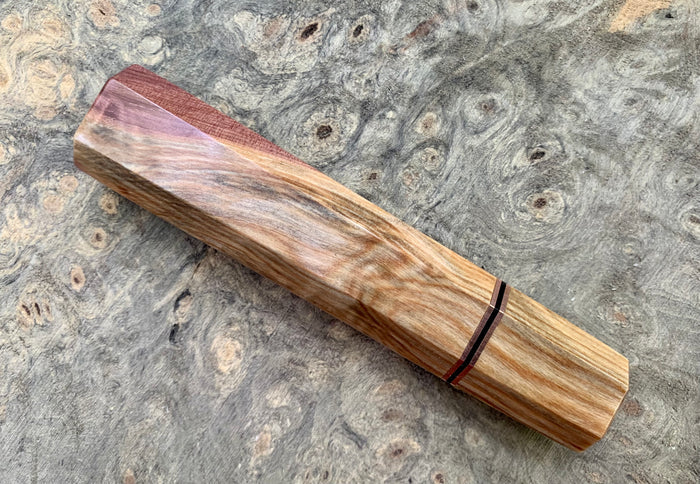 Custom Japanese Knife handle (wa handle) -  Local Two-tone Eastern Red Cedar