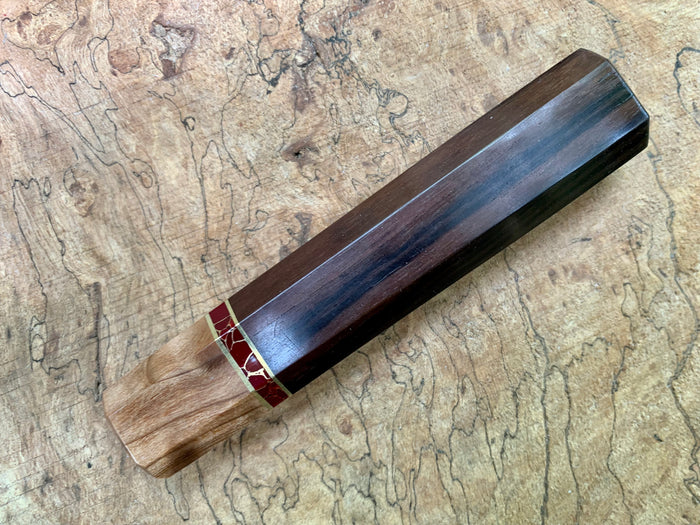 Custom Japanese Knife handle (wa handle) - Nice African Blackwood and Sugi Cedar