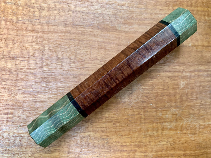 Custom Japanese Knife handle (wa handle) - Ringed Gidgee with quilted maple