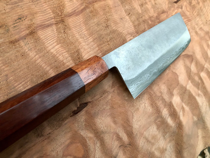 Custom Masutani VG1 Nishiiji Damascus Nakiri 180mm - Rosewood