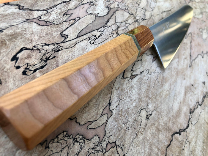 Custom Tsunehisa Ginsan 3 Migaki Gyuto 210  (8”) with Curly Cherry